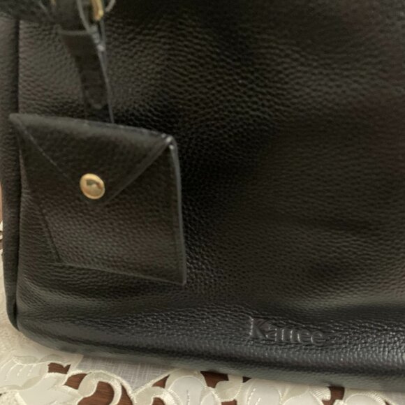 New Kattee Black Leather Tote Bag - Picture 2 of 6